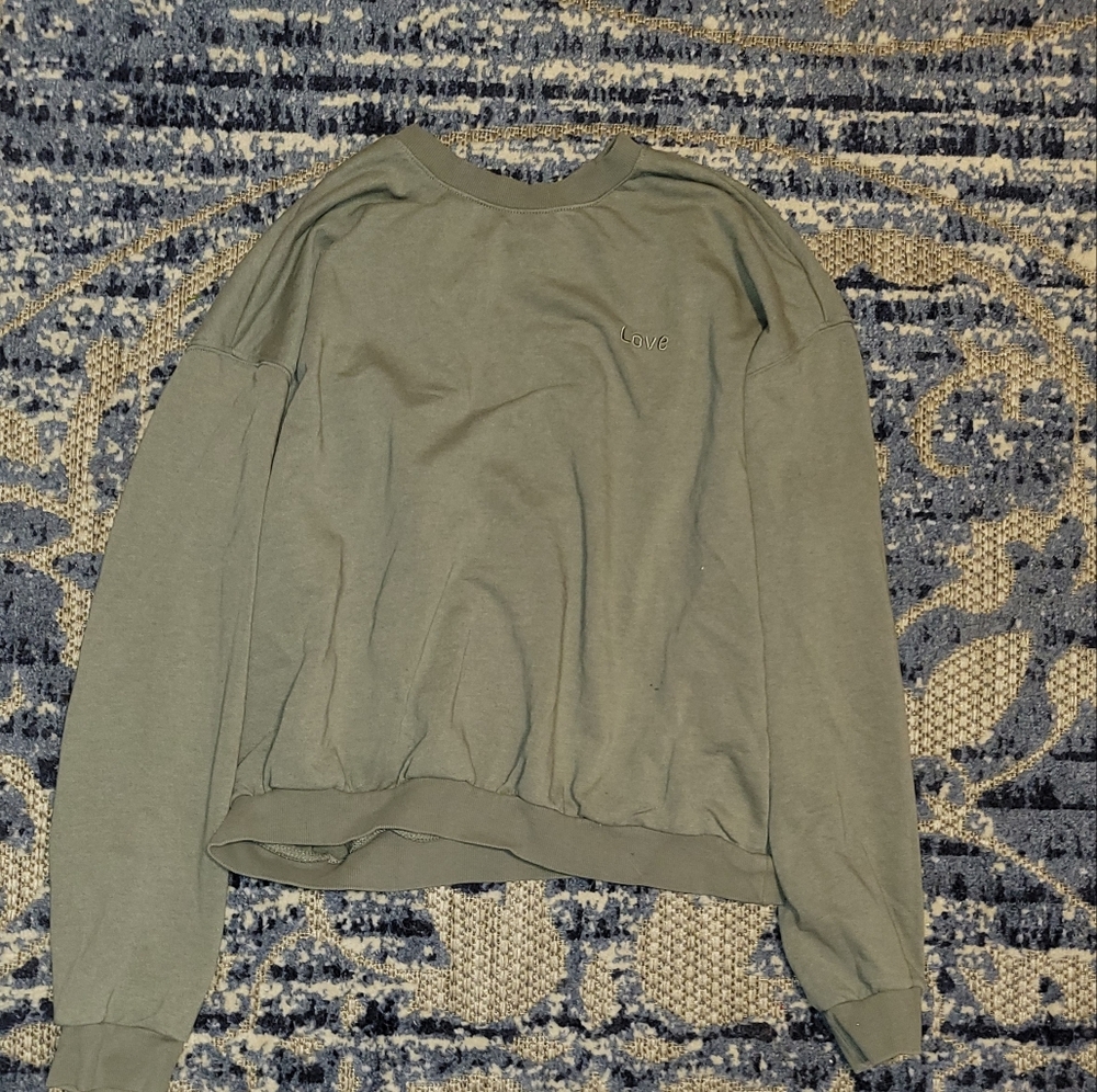 Sage green "LOVE" sweatshirt